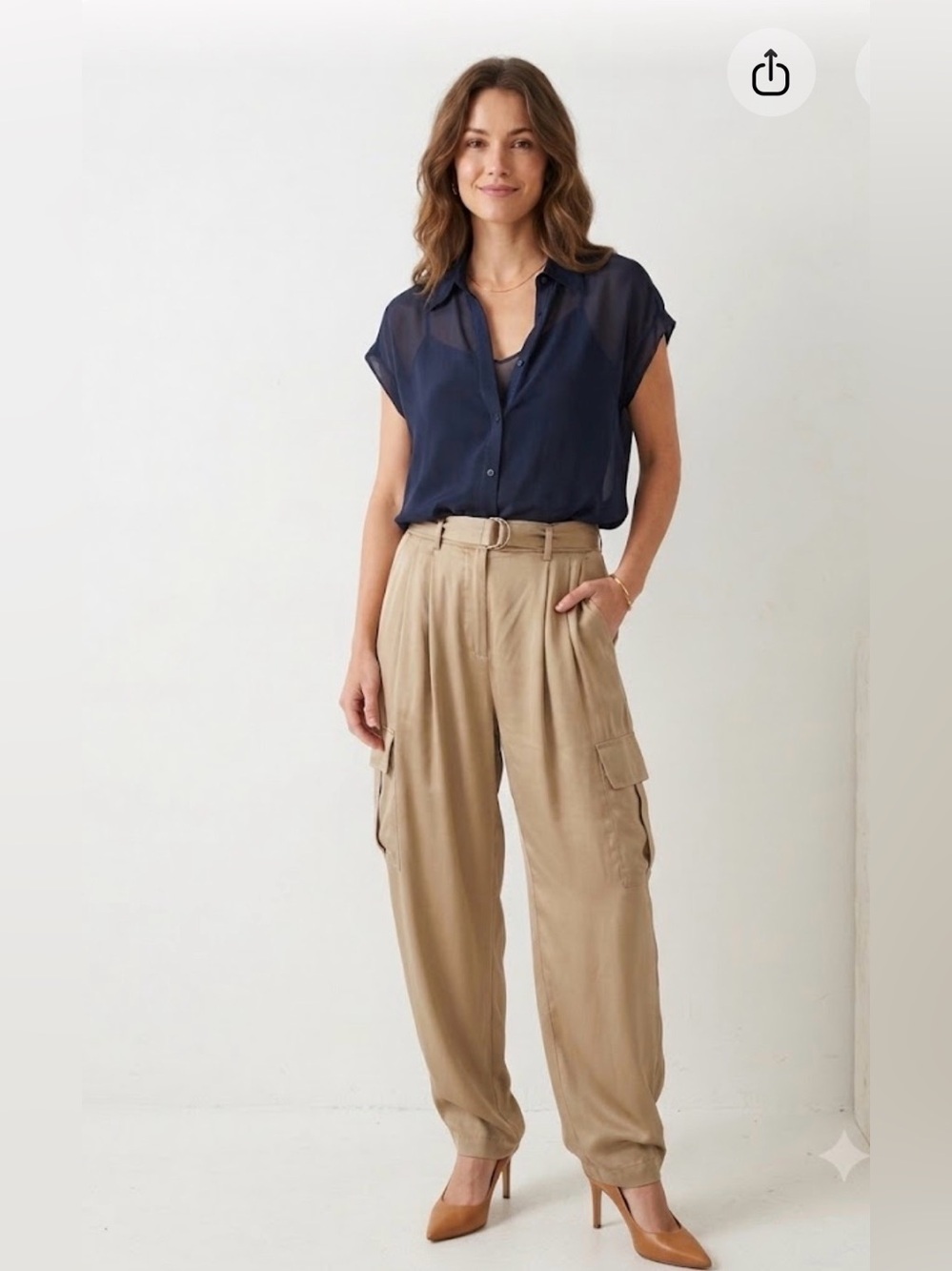 Michael Stars Basic Button Down Silk Top Size XS